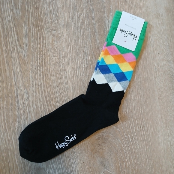 Happy Socks Colorful Knit Jewel Series Checked Design (10-13) - Picture 1 of 8